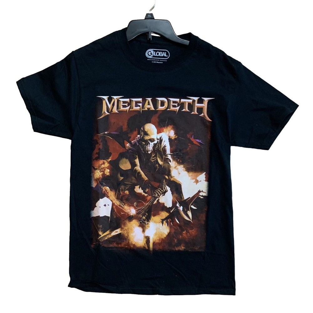 Megadeth Vic Guitar Smash T-Shirt Small Black Short Sleeve 100% Cotton Unisex